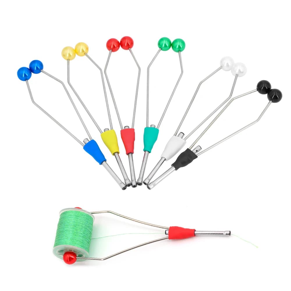 Wifreo 2PCS Colorato e Leggero Punta Bi-Ceramica Fly Tying Coin Holder Fly Tying Strumenti per la Pesca Mosche Trota Richiamo Esca