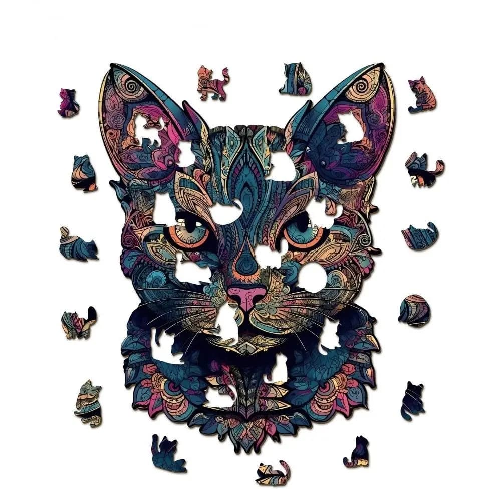 Puzzle a Forma di Gatto in 2 Misure, 108/178 Pezzi, Gioco Educativo Montessori Unico e Stimolante per lo Sviluppo del Pensiero