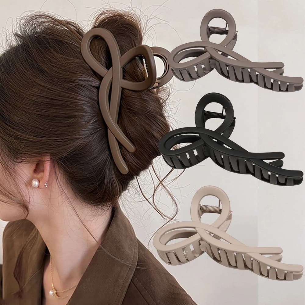 13CM Grande Fiocco Nastro Artiglio Dei Capelli Granchio Opaco Forcelle Coda di Cavallo Accessori Per Capelli Donne Acrilico Fermagli Per Capelli Ragazze Barrettes Fasce