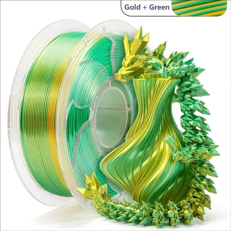 250g PLA Silk Dual Color Filament 1.75mm No Clogging No Stringing, Easy Print 3D Printer Material Beginner Friendly Wholesales