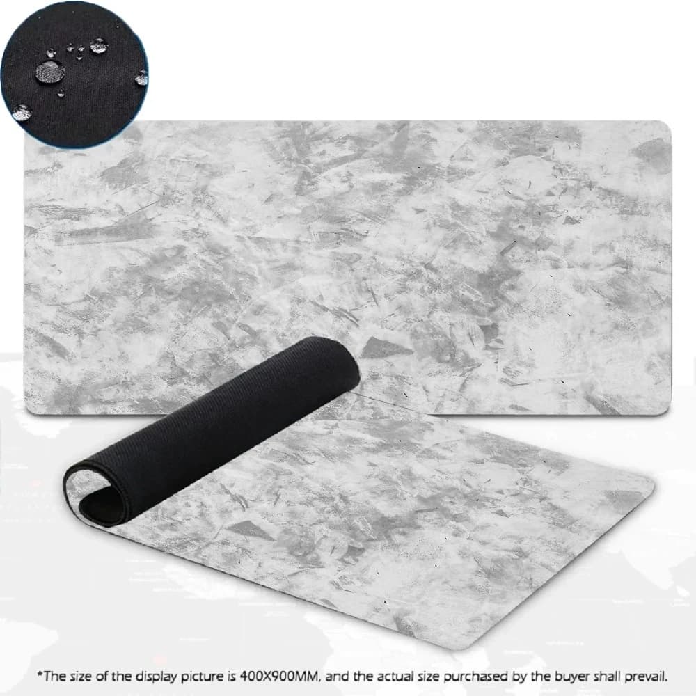 Waterproof Mouse Mat 400x900x4 mm: anthracite grey fabric and anti-slip base for office/game installation