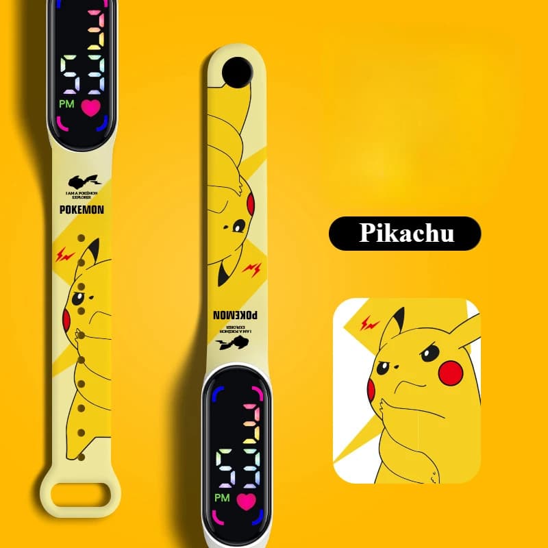 Orologio Elettronico LED con Cinturino, Nuovo Braccialetto Impermeabile con Anime Pikachu e Gengar, Orologio Digitale alla Moda per Ragazzi e Ragazze, Regalo di Compleanno