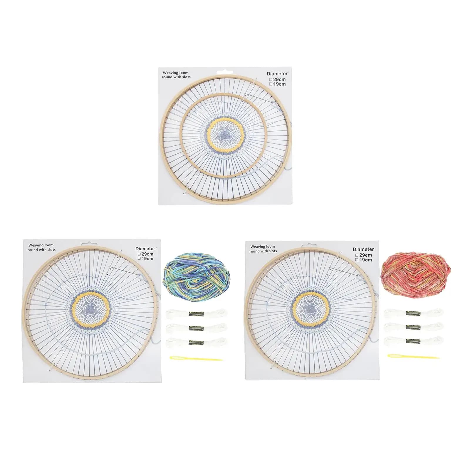 Round Wooden Loom DIY Hand Knitting Machine Multifunctional Weaving Tool Weaving Accessories for Home Crafts