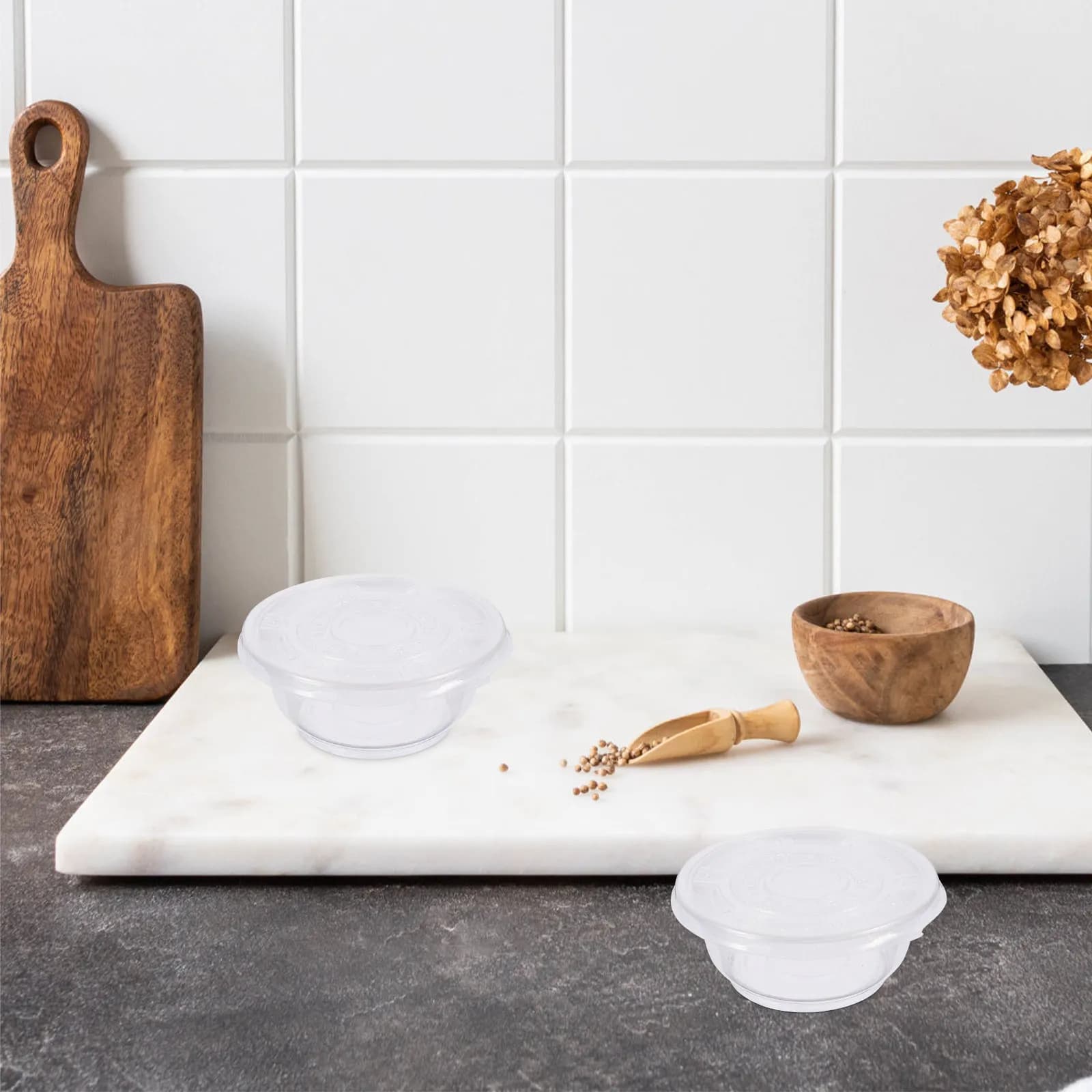 50 set di piccole ciotole per dessert in plastica con coperchi, contenitori trasparenti per condimenti, per la preparazione dei pasti, snack, condimenti per insalate, da asporto