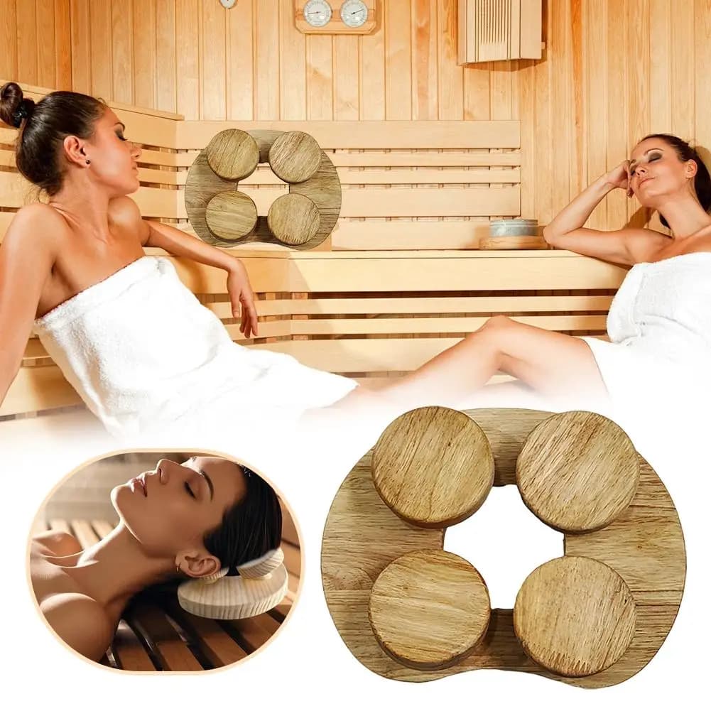 Sauna Bath Wooden Pillow Headrest Neck Pillow Back Support Lightweight Modern Backrest Sauna Pillow for Steam Room