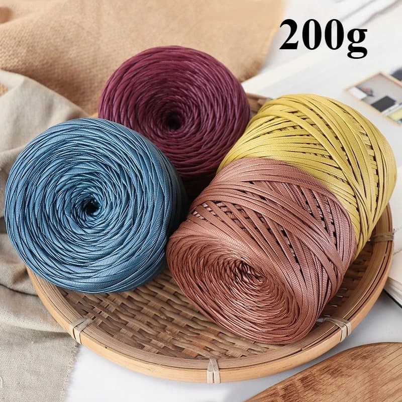 Filo di tessuto in similpelle opaca nappa, filo per uncinetto per giacca moda borsa tessuta fai da te, filato accessorio fatto a mano, filato grosso da 200 g