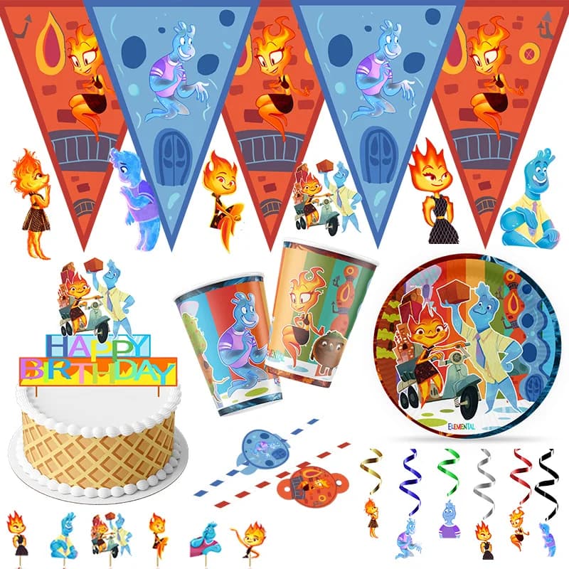 Fornitura di imballaggio usa e getta per feste di compleanno elementari, bandiera a spirale per cupcake, piatto di carta da 7 pollici, decorazione per feste di festival di comunione