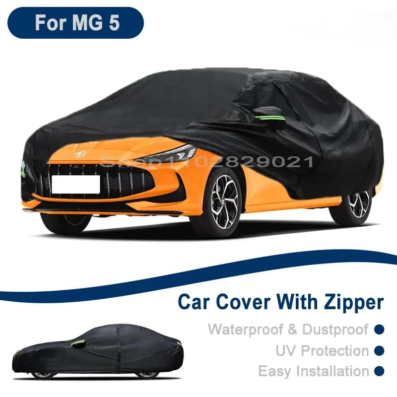 Copertura Completa per Auto da Esterno per MG 5 - Design con Cerniera Laterale, Impermeabile, Antipolvere, Protezione Solare