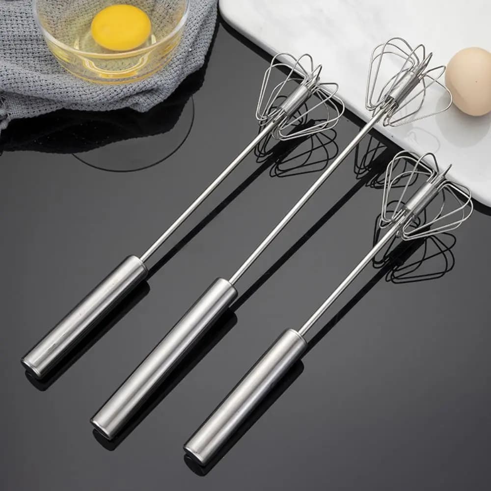 Frusta rotante in acciaio inossidabile miscelatore semiautomatico frusta manuale crema per la casa uova gadget da forno