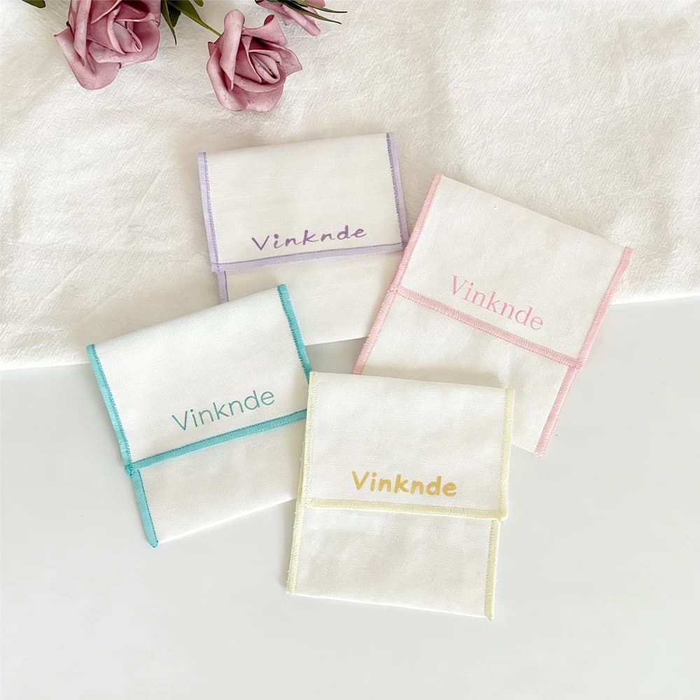 50/100 Pieces Cotton Bags Customised with Logo 6x6cm 10x10cm, Bags in Tela Spessa with Patta Closure for Jewelry, Bracelets, Watches, Rings, Gift Packs