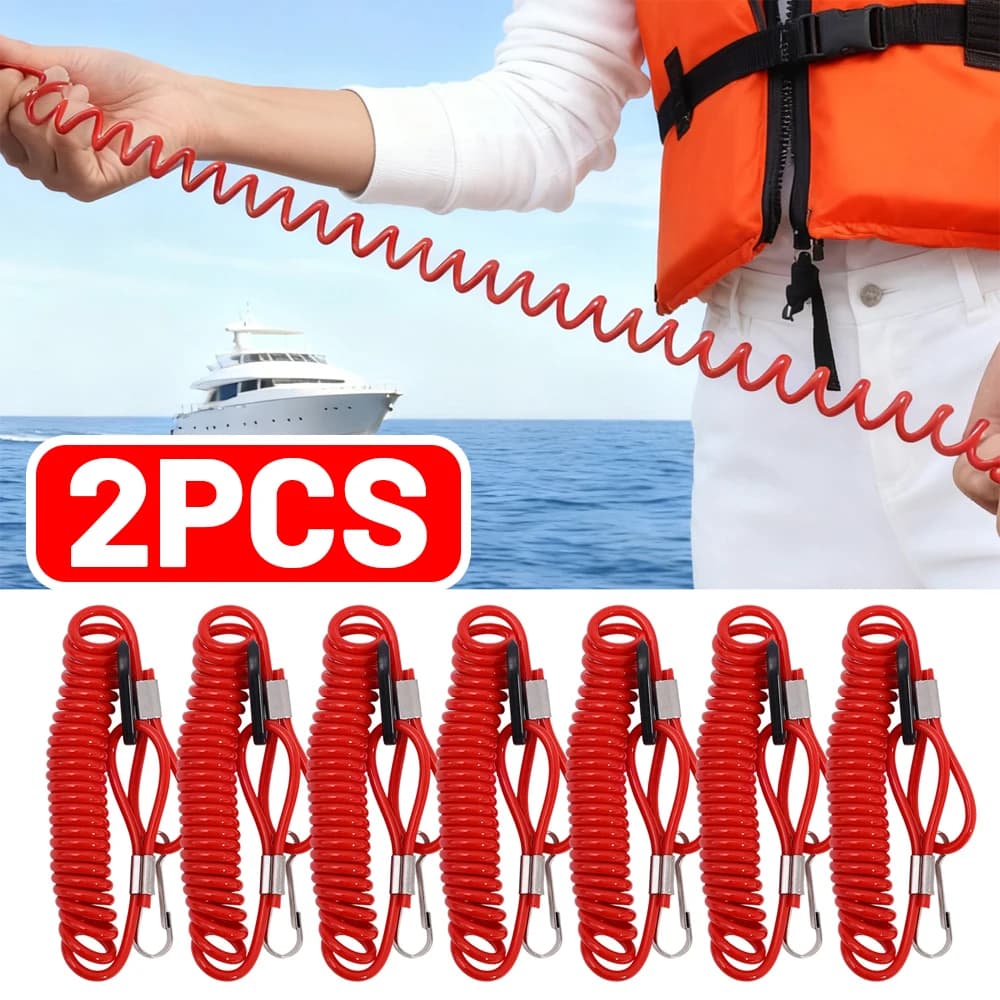 Jet Ski Emergency Cut Off Kill Switch Lanyard Marine Boat Engine Safety Flameout Stop Rope Tether for Outboard Motor Equipment