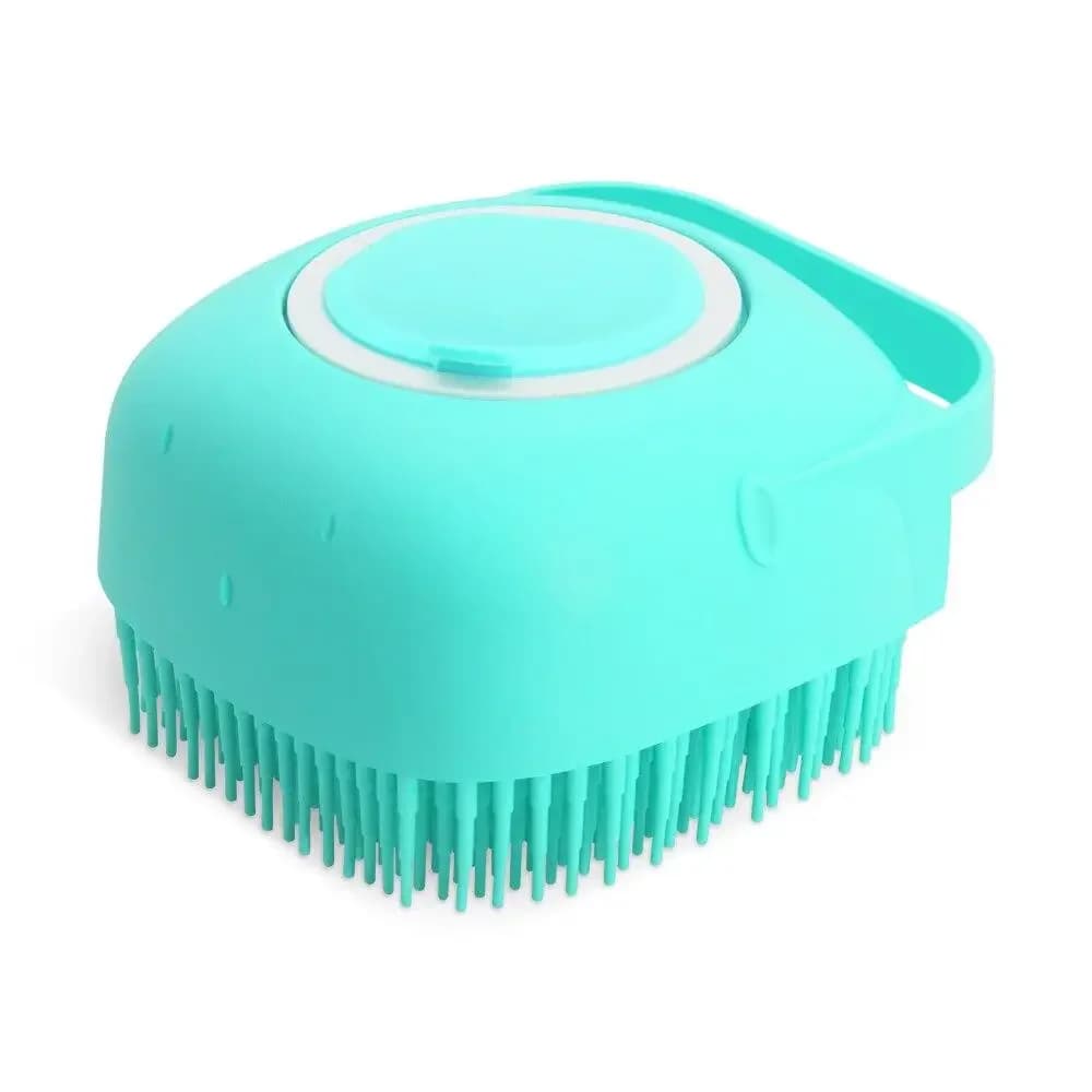 Spazzola per Shampoo per Cani 2.7oz 80ml, Pettine Massaggiante per Gatti, Spazzola per Toelettatura per il Bagno, in Silicone Morbido per Pelo Corto