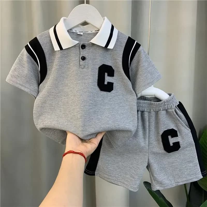 Nuova estate vestiti della neonata vestito bambini ragazzi moda t-shirt pantaloncini 2 pz/set bambino Casual sport Costume bambini tute