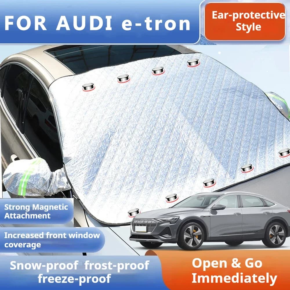 Copertura per parabrezza parasole per auto addensata ora con 5/9 magneti Protezione UV Anti neve Luce solare per AUDI E-tron Sportback