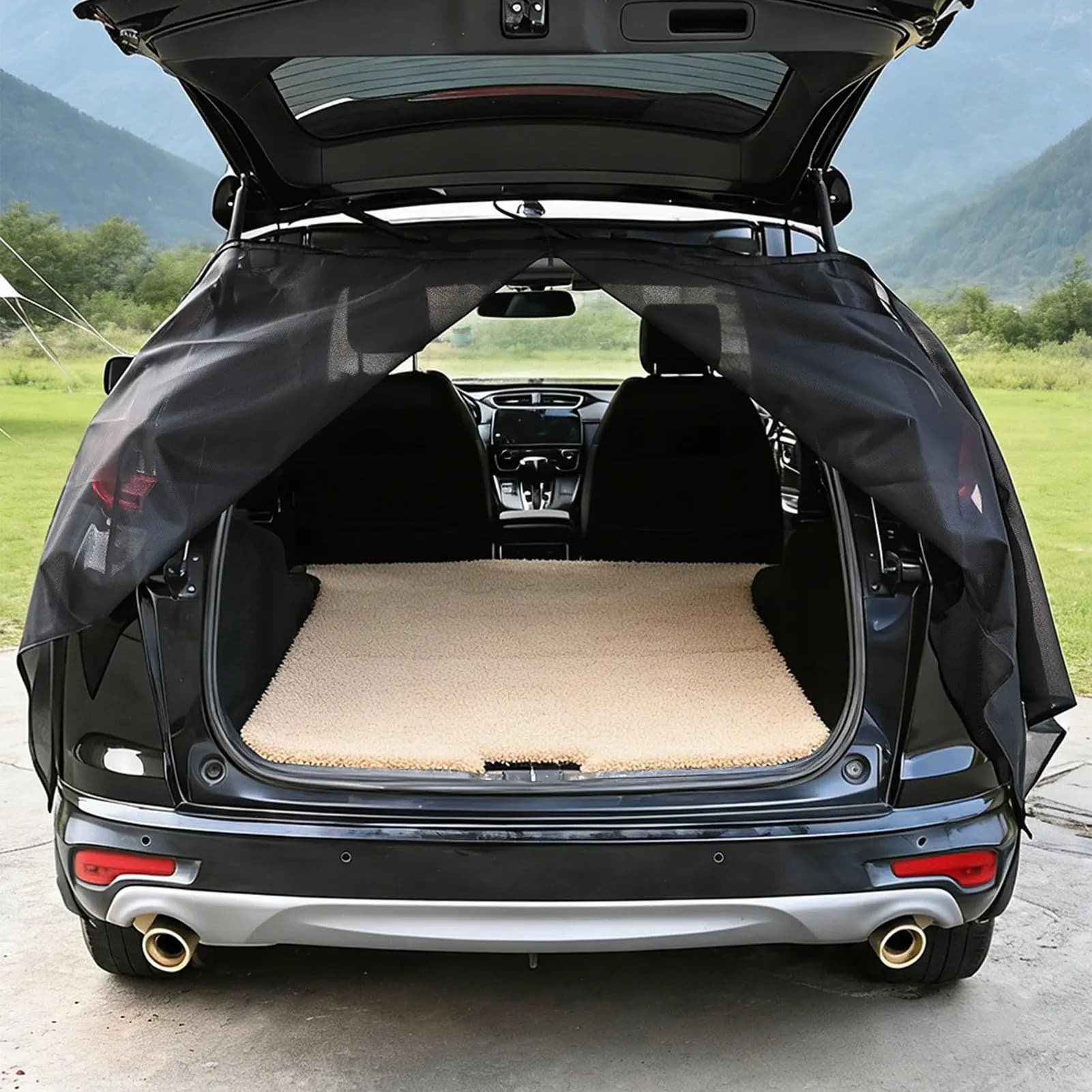 Rete per Portellone Posteriore SUV Magnetica Portatile Pieghevole 59x59 Pollici, Rete per Campeggio e Protezione Solare