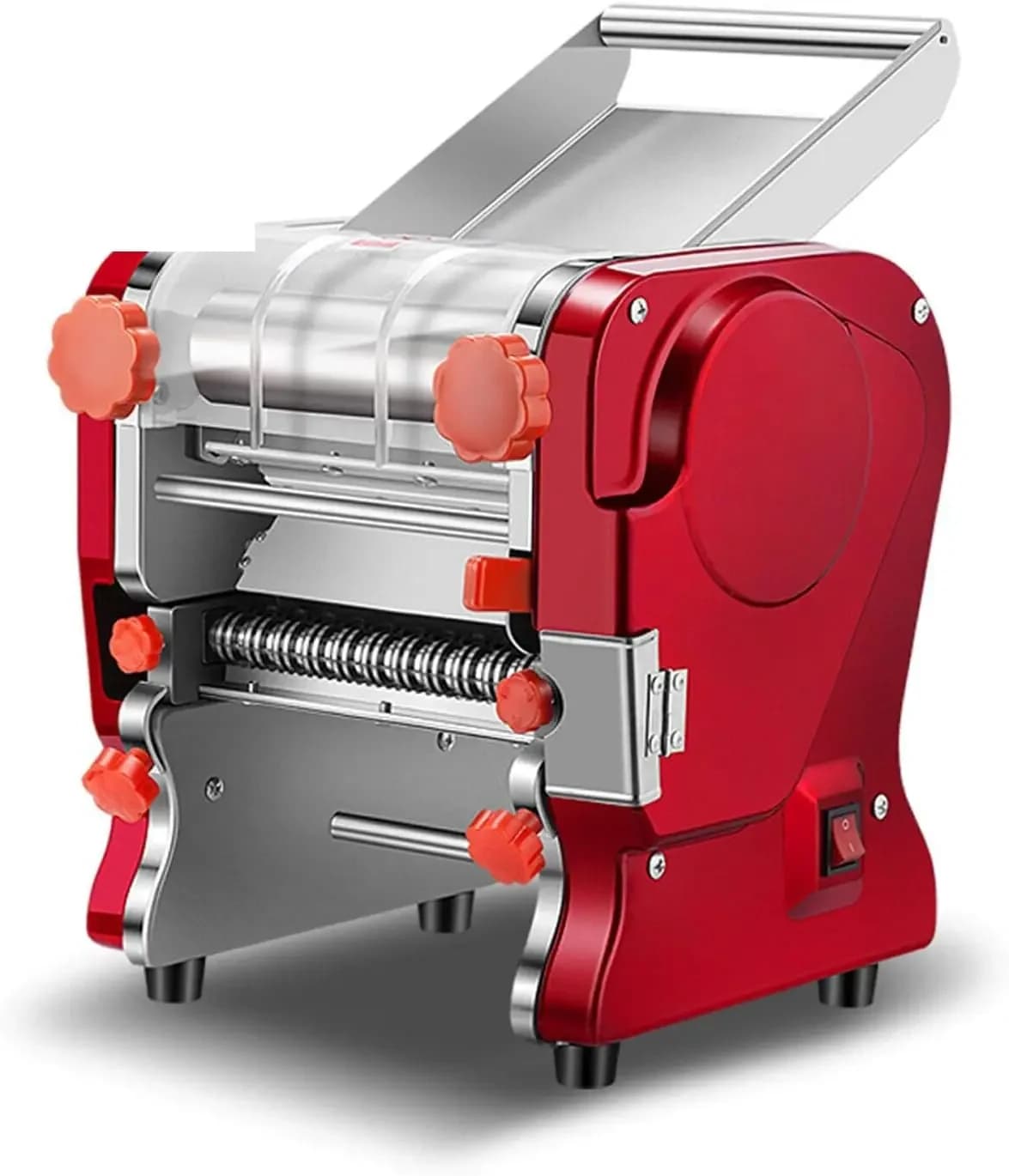 Macchina per Pasta, Macchina Elettrica per Noodle e Ravioli per Uso Commerciale e Domestico, Doppio Taglierino in Acciaio Inox Senza Smontaggio-3