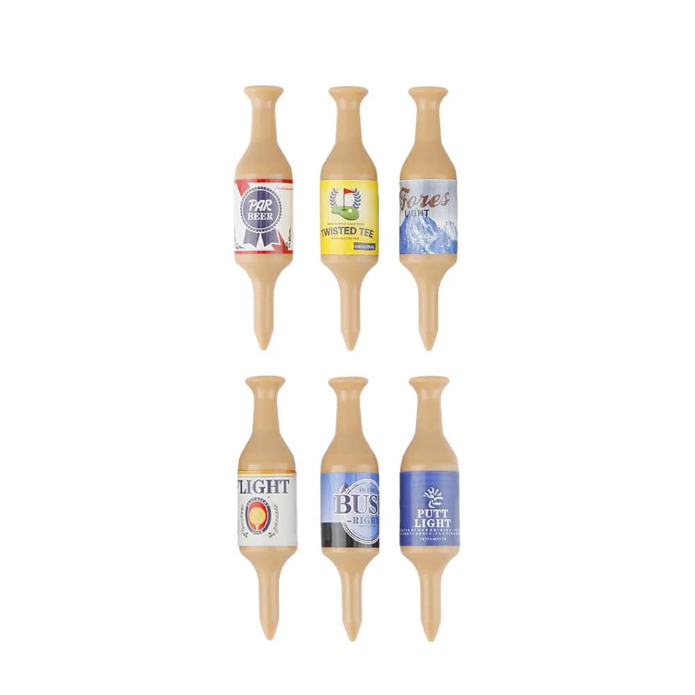 6 pezzi/set bottiglia di birra tee da golf plastica leggera tee da golf uniche e durevoli accessorio un regalo divertente per i golfisti strumenti di pratica del golf