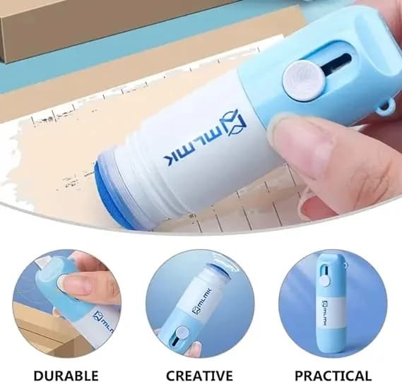 Thermal paper Easer Mail Opener Fluid concealer 2 in 1 with Anti Peep knife Protective rubber for privacy of identity information