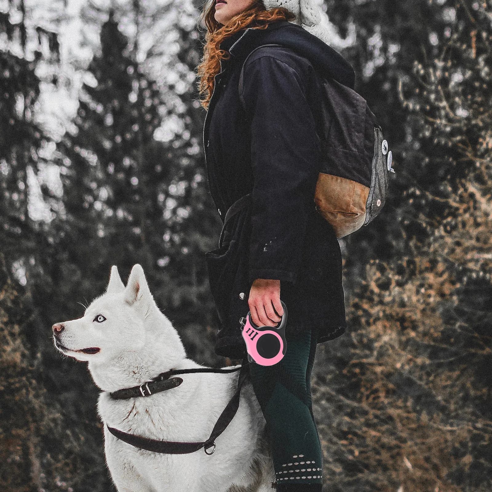 Guinzaglio Retrattile per Cani, Guinzaglio Portatile per Animali Domestici, Corda Lunga, Controllo Comodo con la Mano, Sicuro per Passeggiate, Accessorio per Cuccioli
