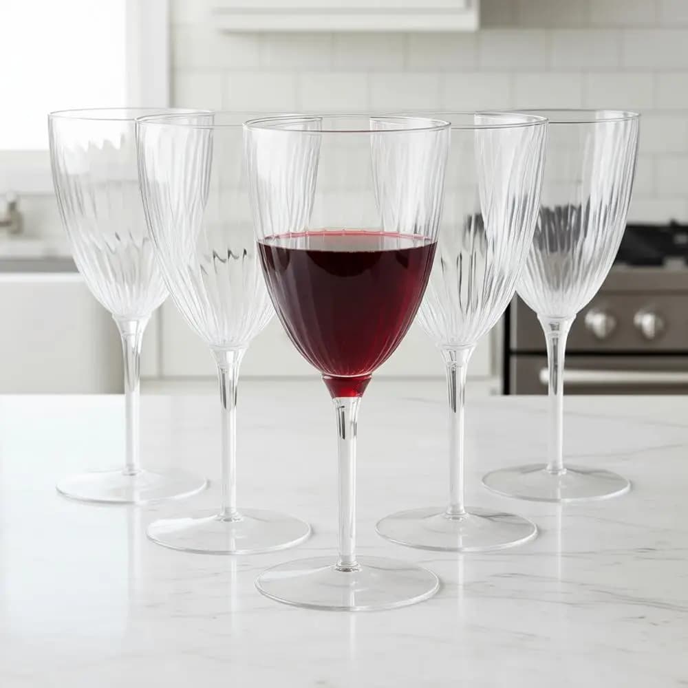 32 Pezzi Bicchieri di Plastica Trasparente da 220 ml per Champagne, Bicchieri Monouso per Vino e Mimosa, per Matrimoni, Brindisi, Uso Quotidiano