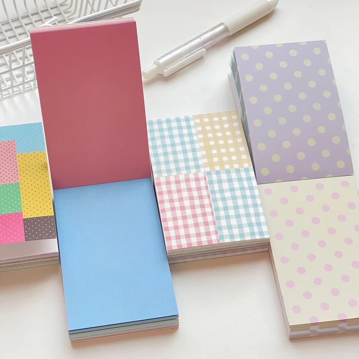1 quaderno vintage colorato da 100 pagine, quaderno con materiale a pois, foglietti adesivi per scrapbooking, non adesivi