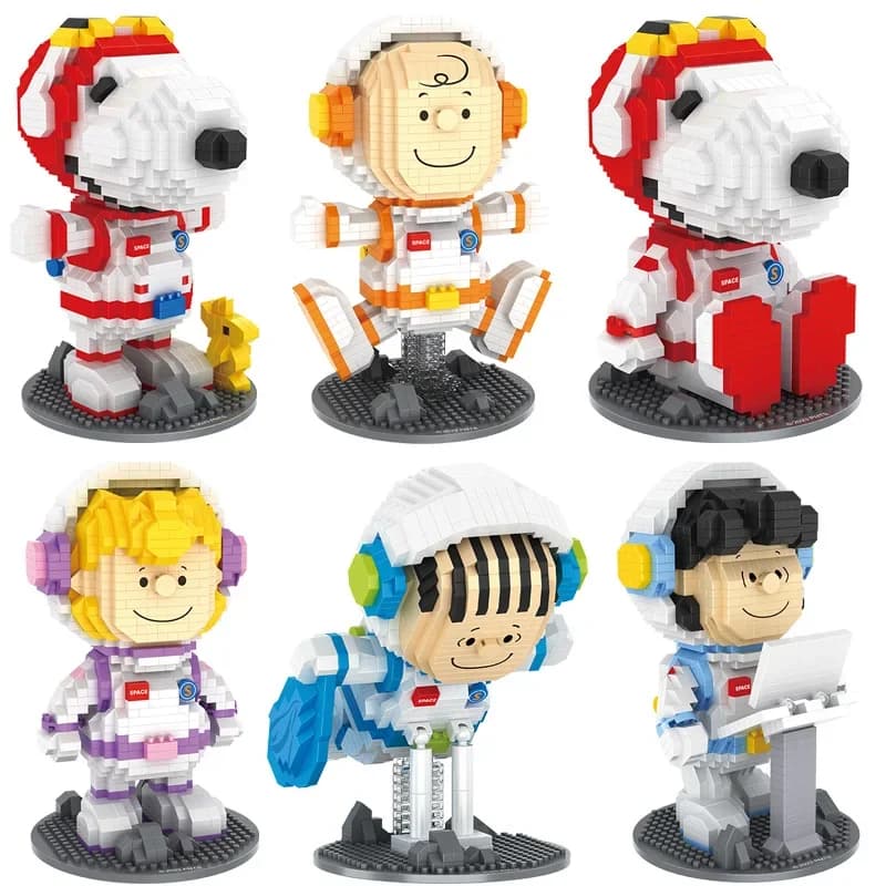 Snoopy Micro Building Blocks Astronauta Snoopy Charles Spazio Modello 3D FAI DA TE Di Puzzle Mini Mattoni Figura Giocattoli Per Il Regalo Di Natale