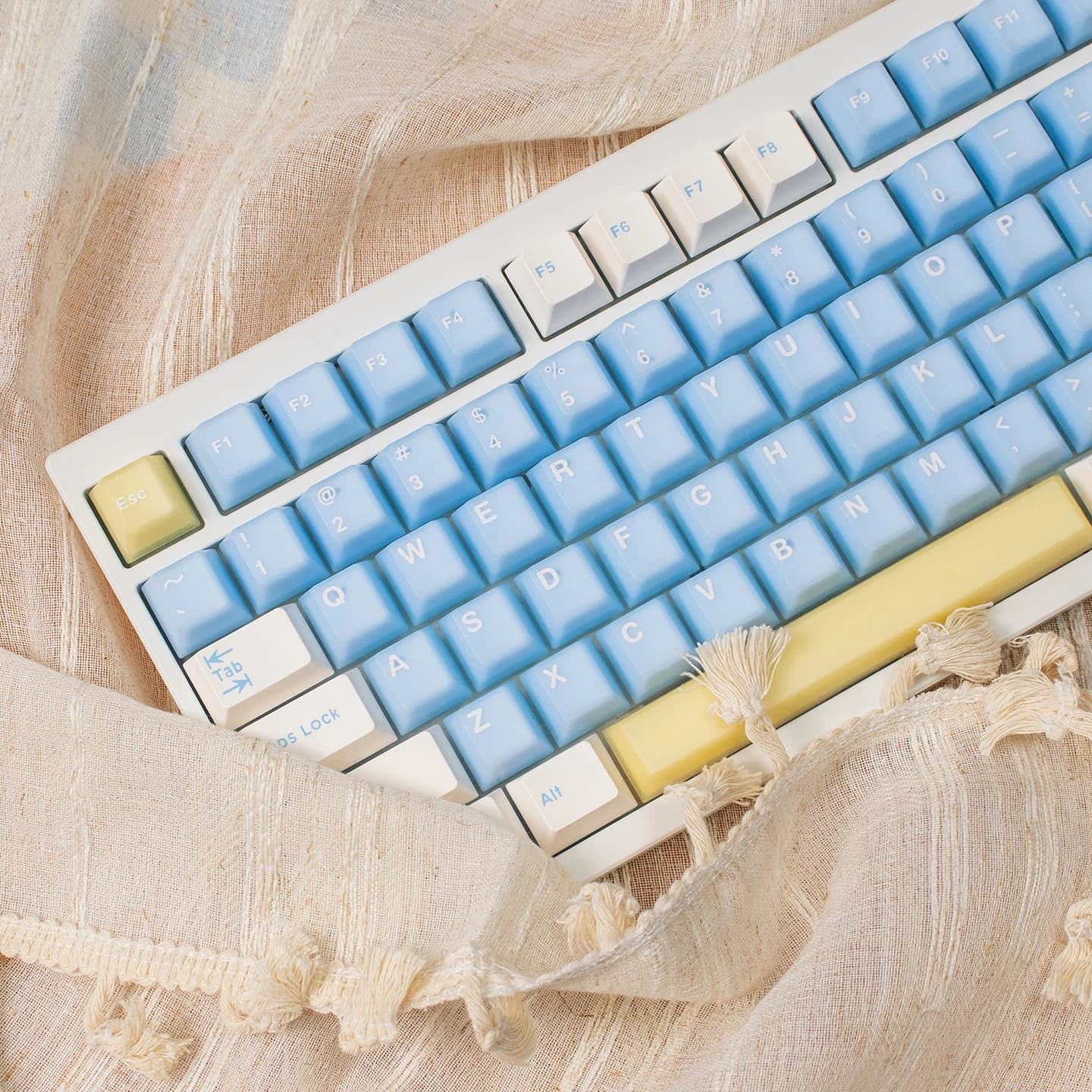 Covers Sea Salt 164 keys Translucent blue Covers Double Shot Cherry Profile PBT Mechanical keyboard cover 64/87/96/104