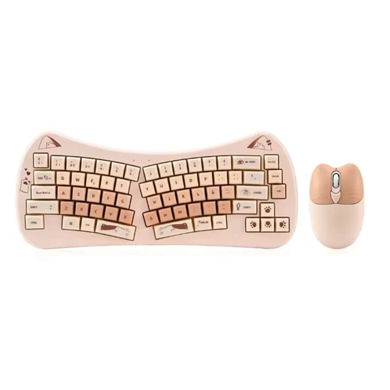 Kit mechanical keyboard Cat Ear 68 keys Acrylic stackable Mouse keyboard for colorful wireless office for cute girl