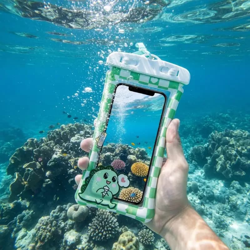 Waterproof Thickened Transparent Phone Bag Touch Screen Friendly Protective Pouch for Swimming Snorkeling Beach Water Park Trips