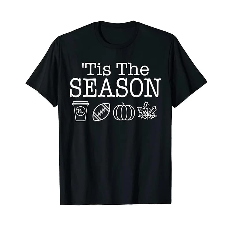Tis la stagione Calcio Zucca Spice PSL Foglie cadenti T-shirt WHX 180g