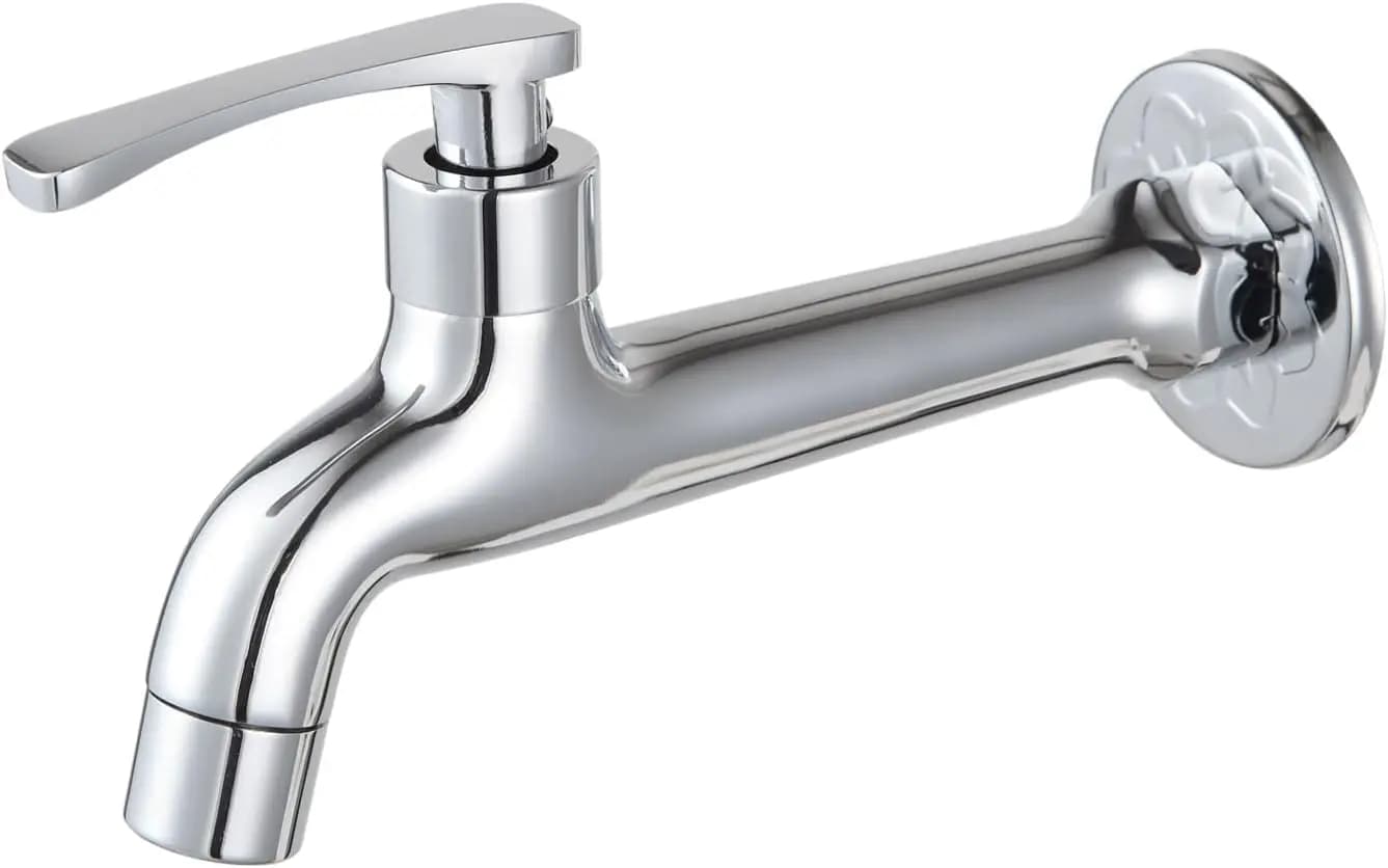 Chrome single washbasin tap with garden hose attachment G 1/2 inch
