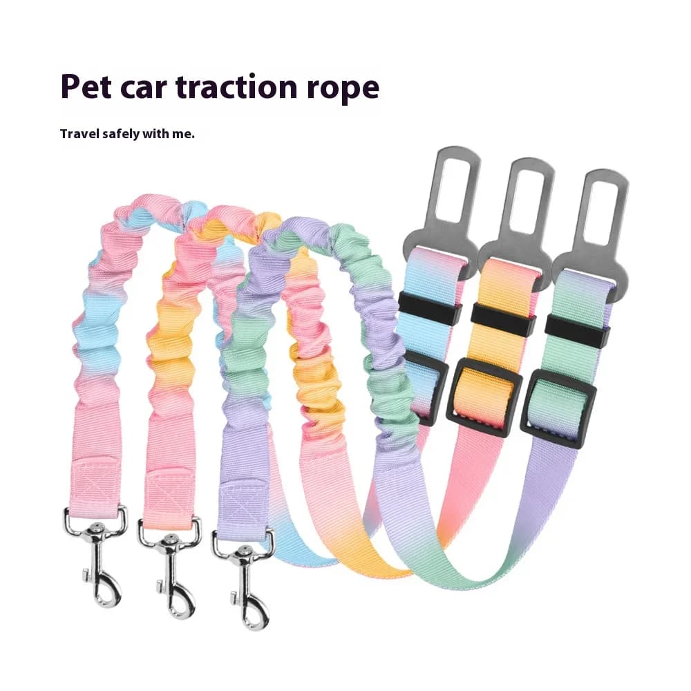 Car Dog Retractable Guinzaglio, Adjustable Safety Belt, Anti-Morso Elastic Durable for Safe Travel with Domestic Animals