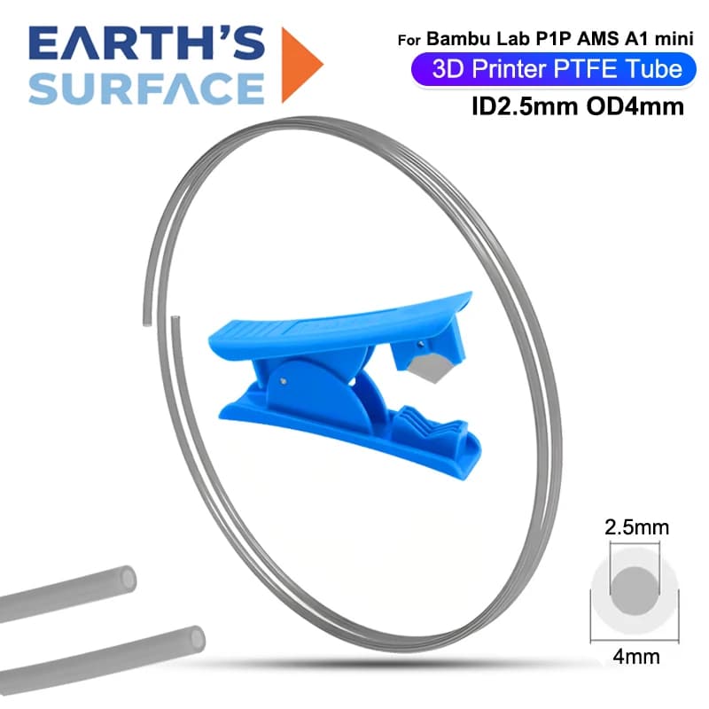 Mini 3D Printer Tube PTFE Tube Bambulab Ptfe 1.75 mm 4 m White Grey AMS LITE for Bambu Lab Pipe Ptfe 2.5 mm 4 mm Filament Parts