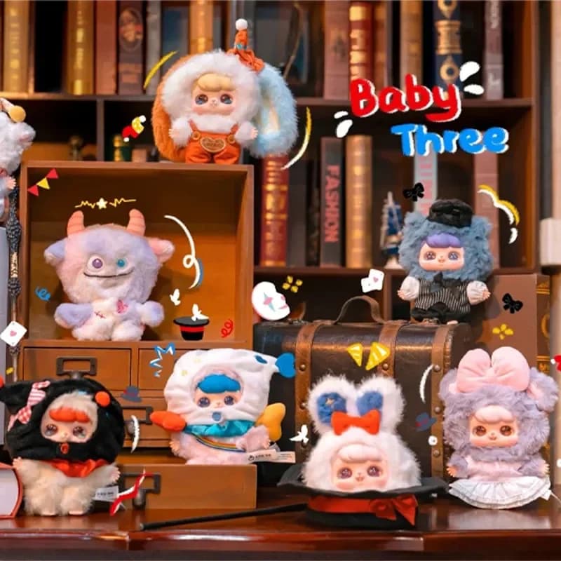 Baby Three Fantasy Circus Series Nuova scatola cieca Ciondolo a forma di cartone animato Squisito ornamento da tavolo Giocattolo Scatola misteriosa a sorpresa Regalo di compleanno