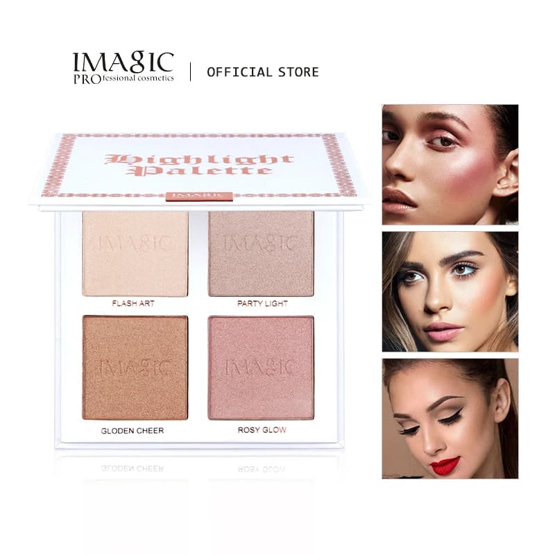 IMAGIC evidenziatore e Contouring a 4 colori per il viso Bronzer tavolozza combinata per il trucco del viso cosmetici per la pelle illuminati a lunga durata