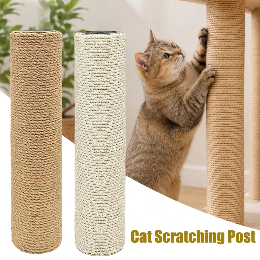 Cat Scratching Post Replacement Natural Sisal Rope Cat Scratch Pole Scratching Tree Accessories for DIY Cat Tower Hammock