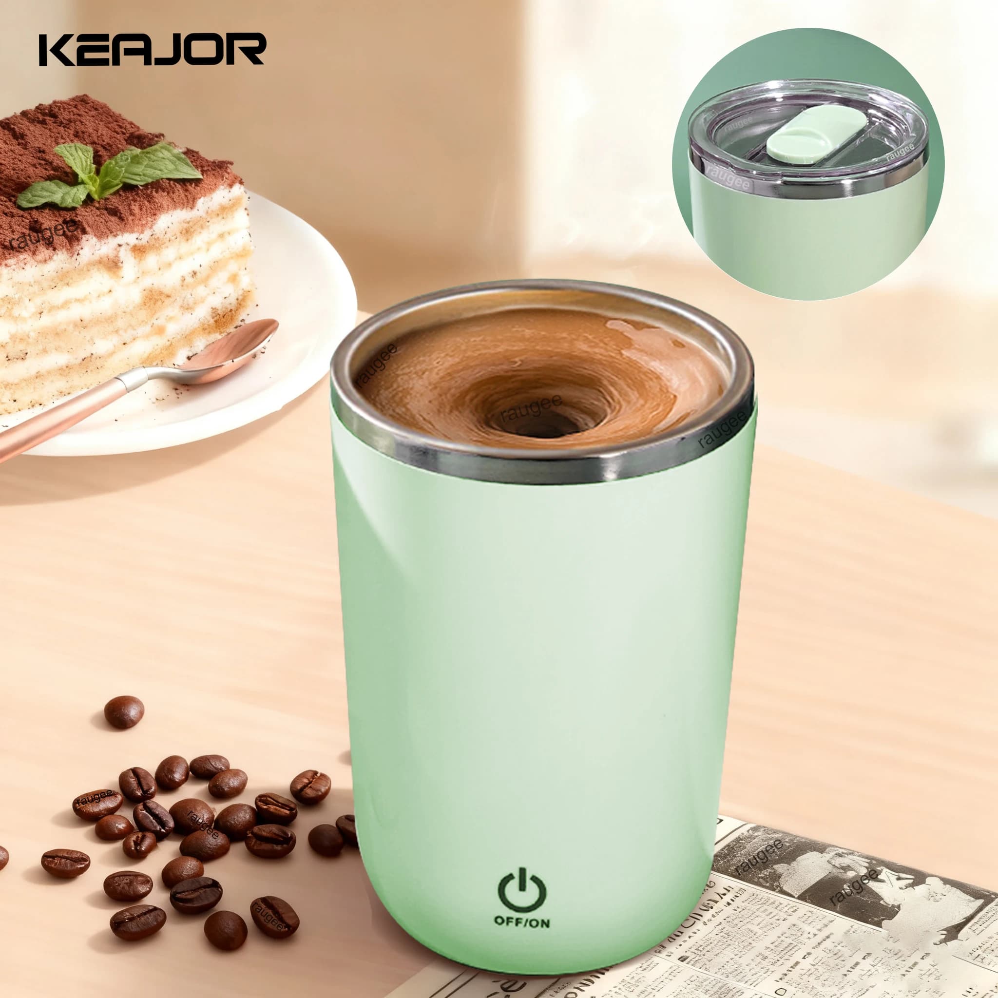 350ML Portable Blender Electric Coffee Automatic Mixing Cup Rechargeable Mixer for Powdered Protein Milk Automatic Magnetic Shaking Cup