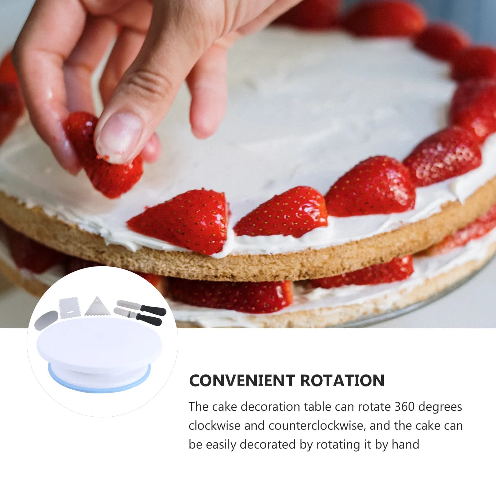 Professional Tool Set for Cake Decoration Includes Flat Spindle, Scrapers, Cream Spatles, Easy To Clean Oven Accessories