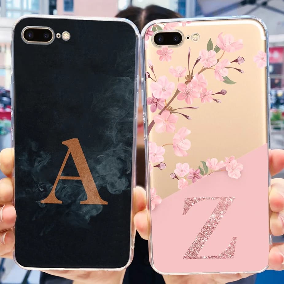 Per Apple IPhone 7 Plus custodia iPhone8 Plus nuove lettere Cover custodia in Silicone trasparente per IPhone 8 iPhone7 Plus borse Soft Fundas