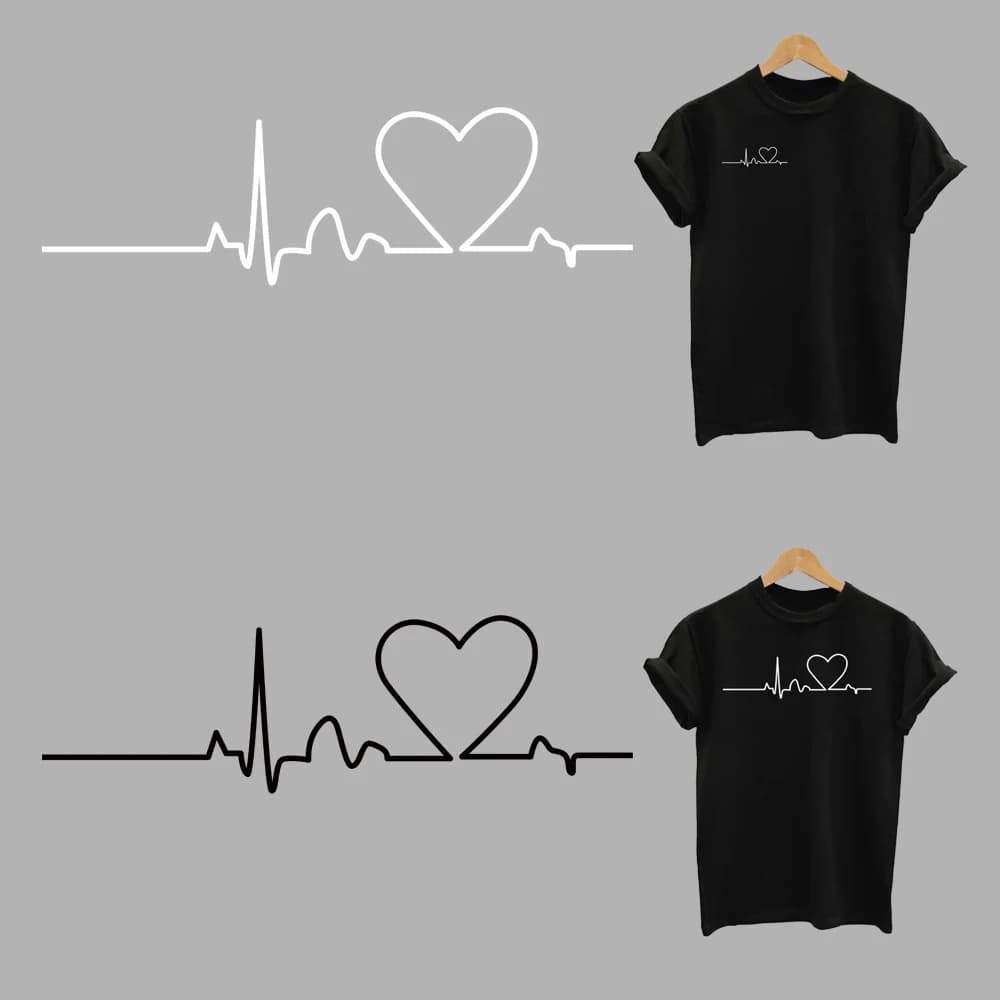 2Pcs/Lot Heartbeat Ironing Application Iron On Thermoadhesive T Shirt PatchHeat Thermal Transfer Fusible Stickers For Clothing