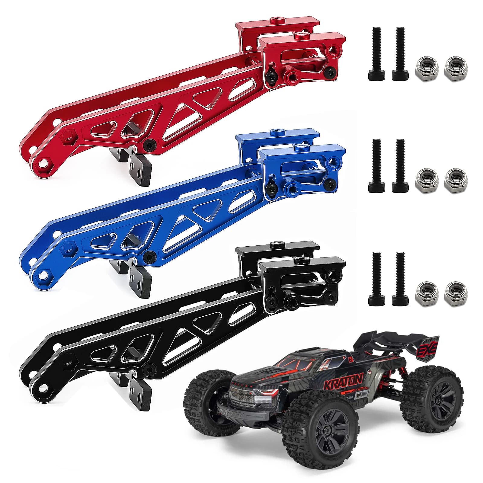 Supporto per alettone posteriore in alluminio RC # ARA320758 per ARRMA 1/8 Kraton Notorious 6S BLX RC Truck Parti di Aggiornamento