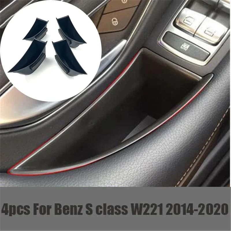 For Mercedes Benz Class S W222 S320 S350 S400 S500 2014-20 LHD Accessories Car Door Handle Storage Box Phone Holder Tray Pocket