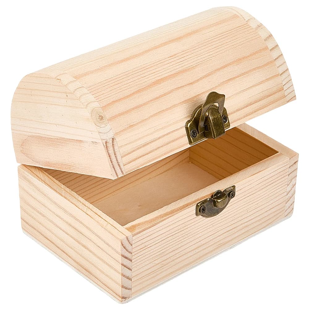 3.2 x 4.7 x 3.5In Unpainted Wooden Jewelry Boxes Unfinished Wood Box with Lid Lock Clasp Arch PeachPuff Storage Tool Accessories