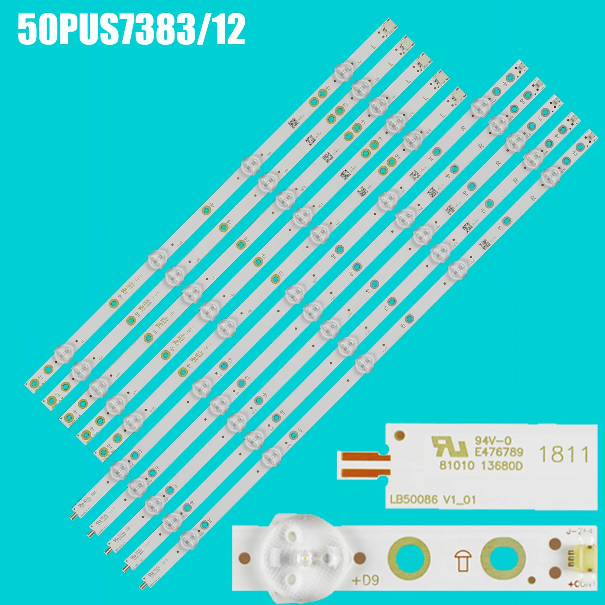Striscia LED Per TV 50'' LB50086 V1_00 LB50086 V0_00 LB50089 V1_01 LB50089 V0_00 50PUS6162/12 50PUS7383/12 TPT500U1-QVN03.U