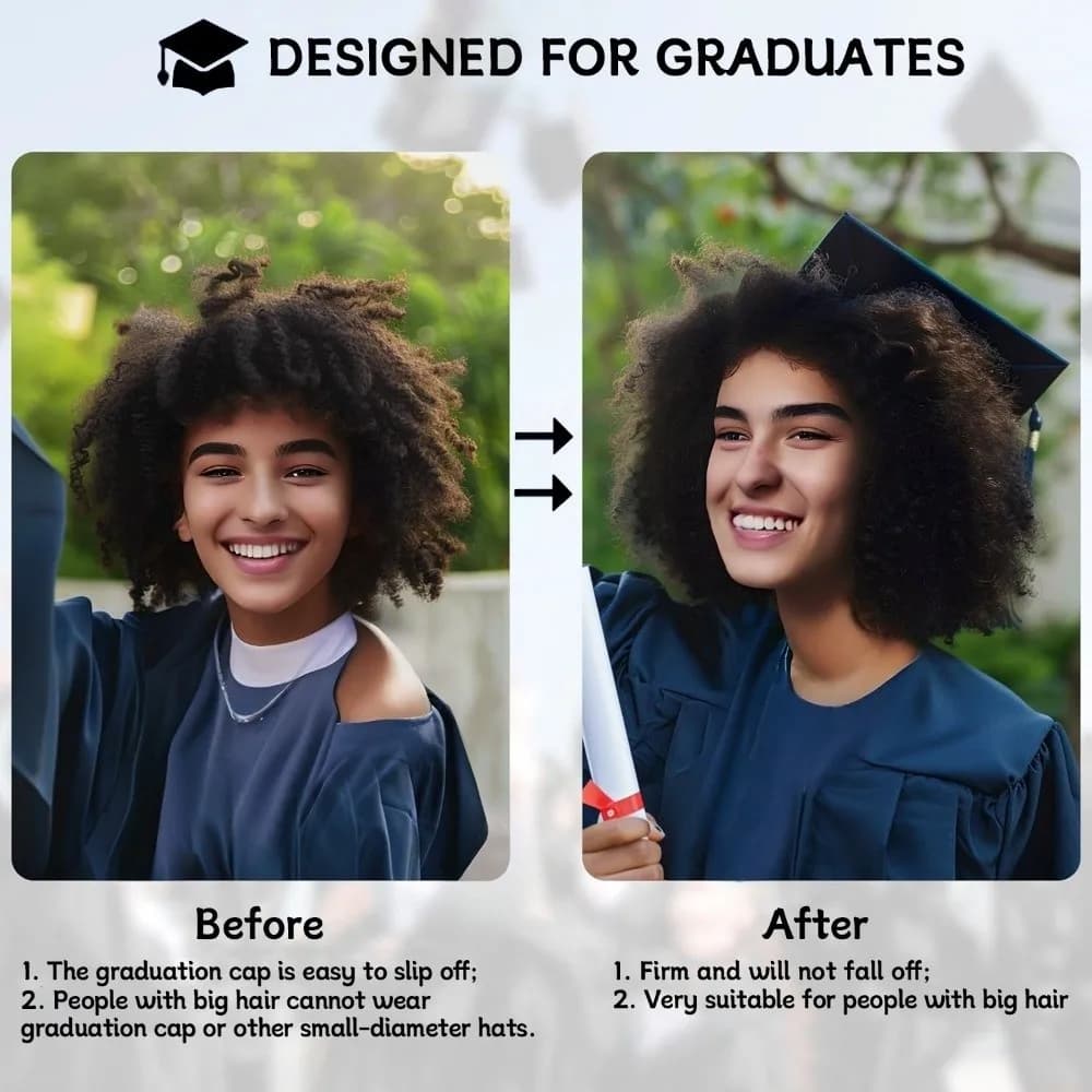 Fascia per Cappello da Laurea in Plastica 2026 Antiscivolo Comoda, Supporto per Cappello da Laurea, Fascia per Cappello da Cerimonia di Consegna del Diploma