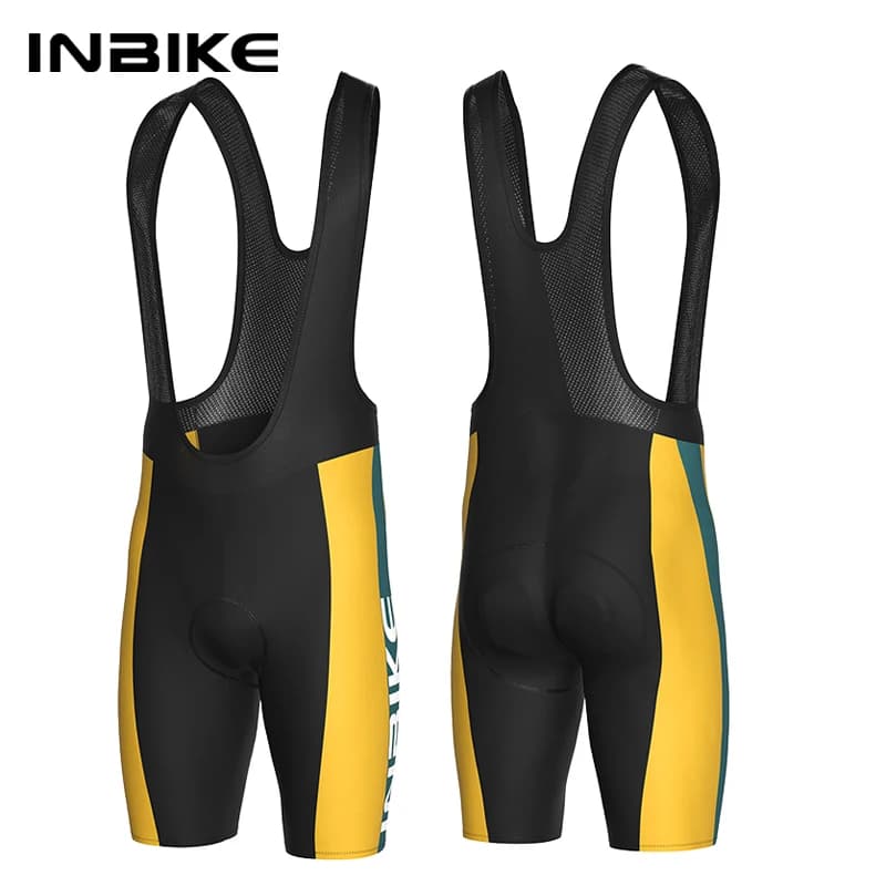 INBIKE Nuovi Uomini Pantaloncini con bretelle da ciclismo 3D imbottiti da bici da strada Pantaloncini da bicicletta traspiranti Abbigliamento da ciclismo MTB da uomo Asciugatura rapida