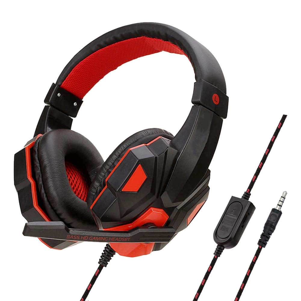 3.5MM Wired PC Bass Stereo Gamer Headphones Phone Laptop Headset with Microphone for PS4 Xbox One Switch