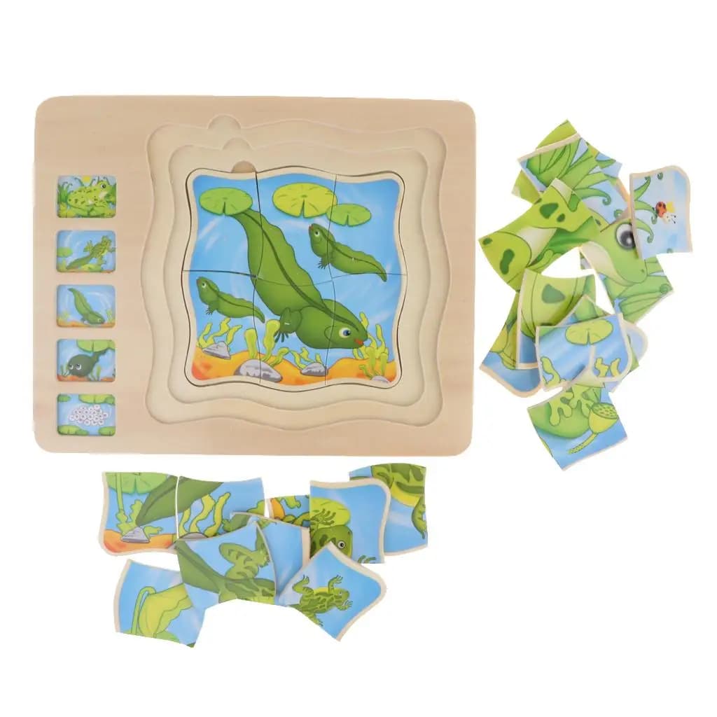 Puzzle Geometrico in Legno, Blocchi Montessori a Forma di Animali, Gioco Educativo per Bambini, Giochi Creativi