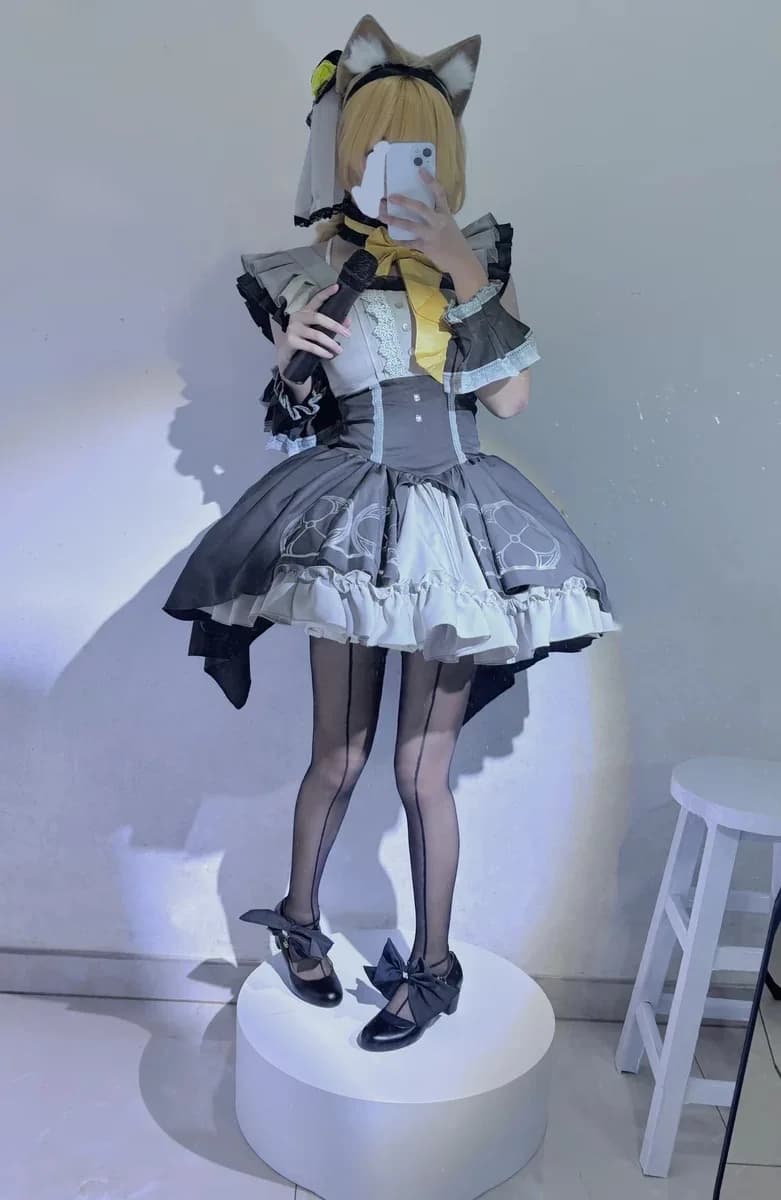 Gioco Anime Archivio blu Cosplay Iochi Mari Donna Halloween Ragazza Abito Collana Cappello Copricapo Calzini Abito completo Costume di carnevale