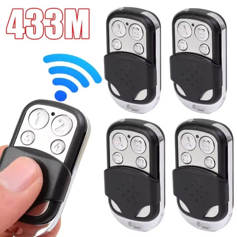 Telecomando per Porta Garage in Metallo a Quattro Tasti 433MHz, Copia Codice Rolling, Clonatore Wireless per Sicurezza Domestica (1/2/4/6 Pezzi)